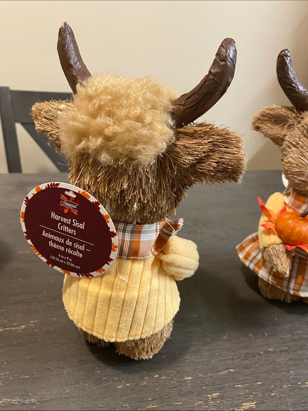Harvest Rustic Sisal Cow Couple - Picture 11 of 13